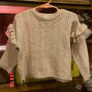 Zara Girls Ruffle Sleeve Sweater